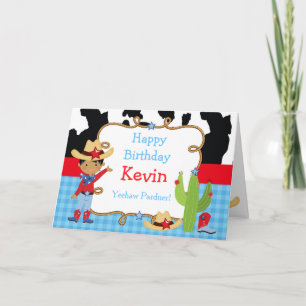 American American Cowboy Western Birthday Party Karte