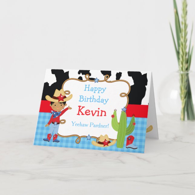 American American Cowboy Western Birthday Party Karte (Vorderseite)