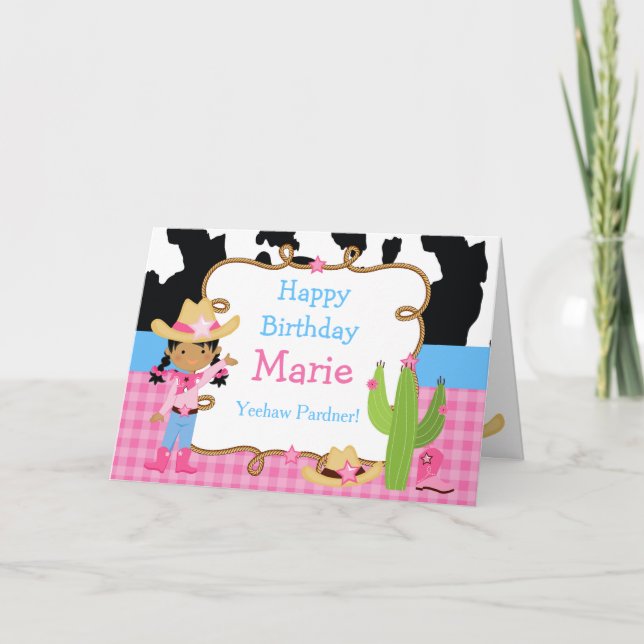 American American Cowgirl Western Birthday Party Karte (Vorderseite)