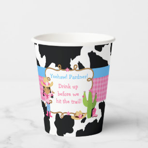 American American Cowgirl Western Birthday Party Pappbecher