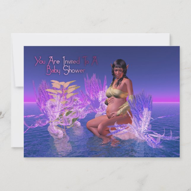 American American Elf Baby Dusche Einladung (Vorderseite)