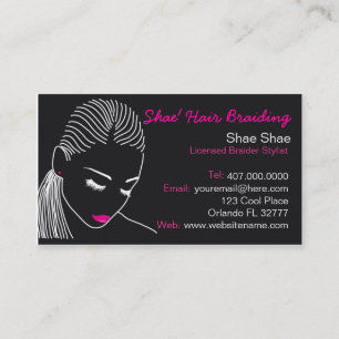 American American Hair Braider Salon Business Card Visitenkarte