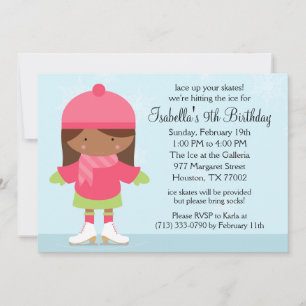 American American Ice Skaten Birthday Party Einladung