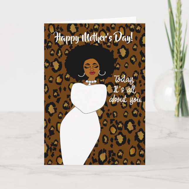 American American Lady Leopard Mother Day Card Dankeskarte (Vorderseite)