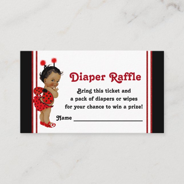 American American Ladybug Diaper Raffles Tickets Begleitkarte (Vorderseite)