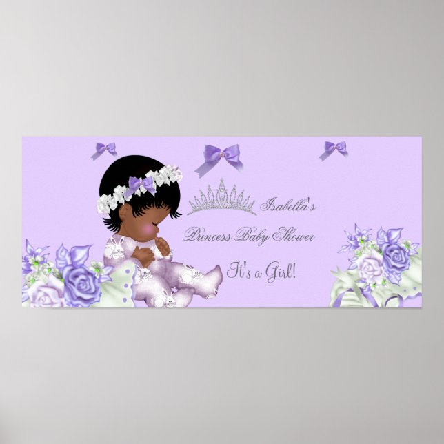 American American Lavender Gray Baby Shower Girl 2 Poster (Vorne)