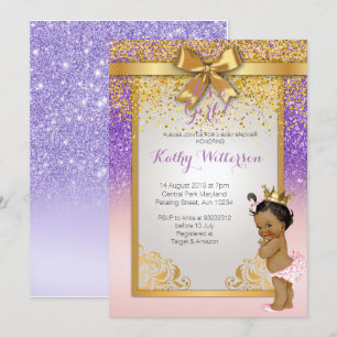 American American Pink Lila Gold Baby Showcard Einladung