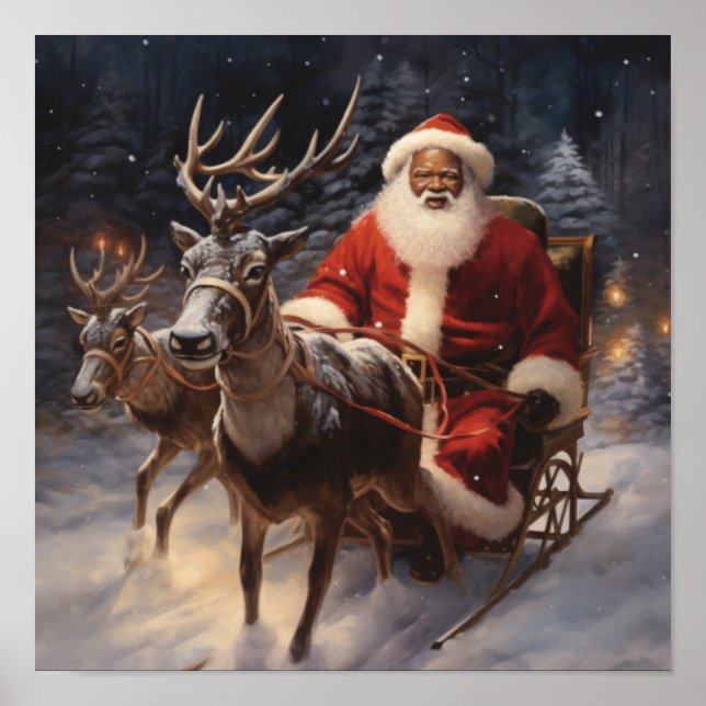 American American Santa Reindeer Game Sleigh Poster (Vorne)