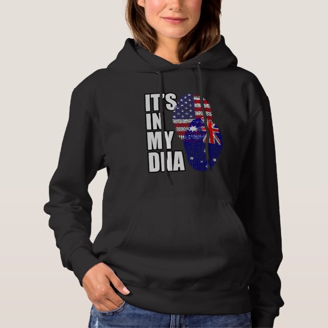 American And Australian Mix DNA Flag Heritage Hoodie (Vorderseite)