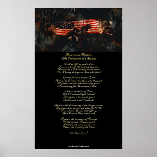 American Anthem Patriotic Art & Gedicht Poster