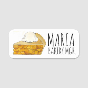 American Apple Pie Slice a la Mode Ice Creme Food Namensschild
