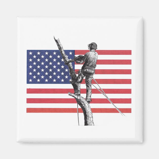 American Arborist USA Tree Surgeon Chainsaw Magnet (Vorne)