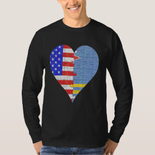 American Aruban Flag Herz T-Shirt