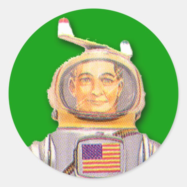 American Astronaut Toy Robot Stickers (Blatt mit 2 (Vorderseite)