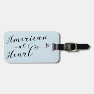 American at Heart Luggage Tag Template, USA Gepäckanhänger