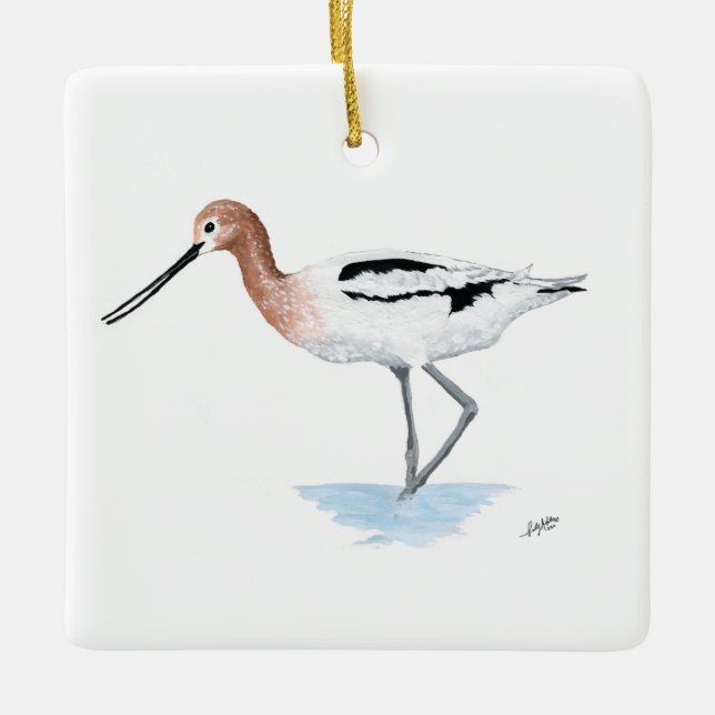 American Avocet Keramikornament (Vorderseite)