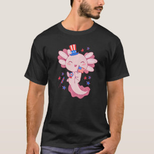 American Axolotl 4. Juli US Flag Patriotic Axo T-Shirt
