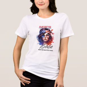 American Babe T‑Shirt – Patriotisches Frauendesign Tri-Blend Shirt
