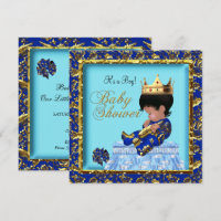 American Baby Shower Blue Gold Boy