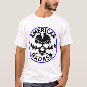 American Badass Skull © FB @ #USAPatriotGraphics T-Shirt