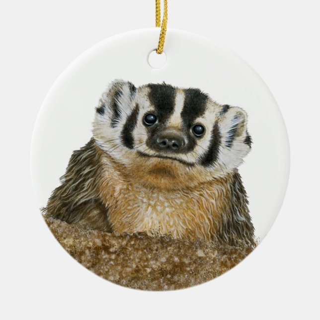 American Badger Keramik Ornament (Vorne)