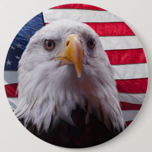 American Bald Adler und Flagge Button
