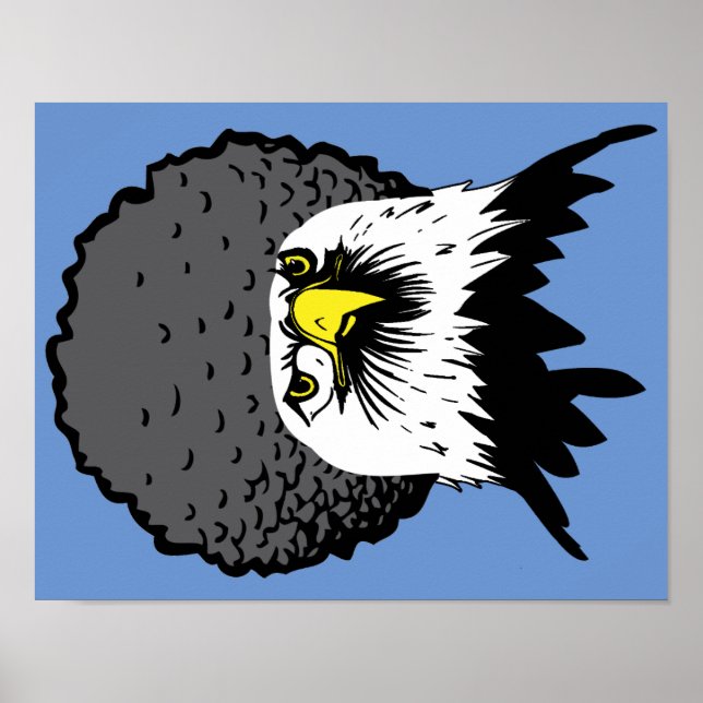 American Bald Eagle Afro Funny Poster Sign (Vorne)