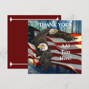 American Bald Eagle American Flag Dankeskarte