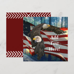 American Bald Eagle American Flag Dankeskarte