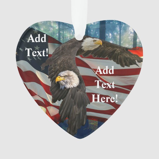 American Bald Eagle American Flag Ornament (Vorderseite)