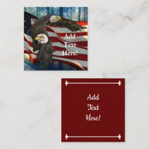 American Bald Eagle American Flag Quadratische Visitenkarte