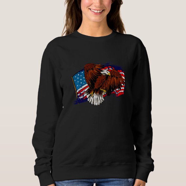 American Bald Eagle American Flag Sweatshirt (Vorderseite)