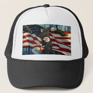 American Bald Eagle American Flag Truckerkappe