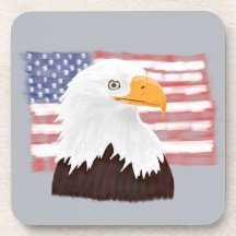 American Bald Eagle and Flag - transparent auf gra