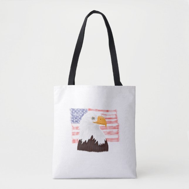 American Bald Eagle and Flag - Transparent White. (Vorderseite)