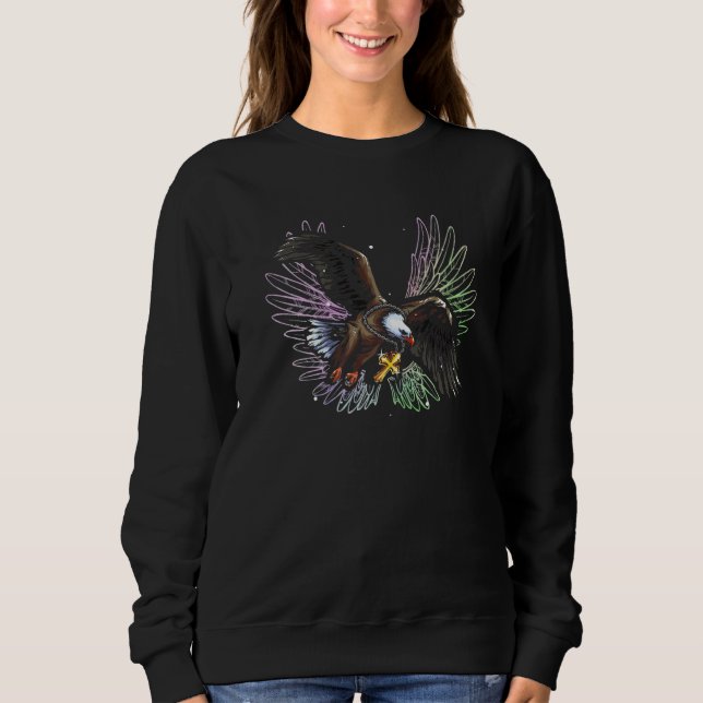 American Bald Eagle Angel Wing Christlich Faith Sp Sweatshirt (Vorderseite)