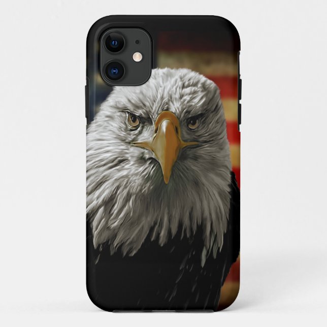 American Bald Eagle auf Grunge Flag Case-Mate iPhone Hülle (Rückseite)