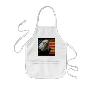 American Bald Eagle auf Grunge Flag Kinderschürze