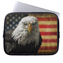 American Bald Eagle auf Grunge Flag