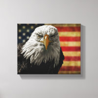 American Bald Eagle auf Grunge Flag