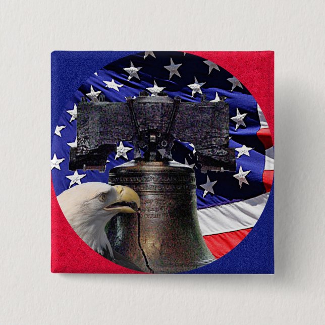 American Bald Eagle, Bell und Flag Button (Vorderseite)