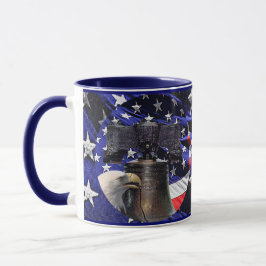 American Bald Eagle, Bell und Flag Tasse