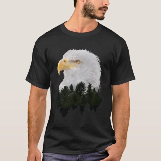 American Bald Eagle Double Exposure T-Shirt (Vorderseite)