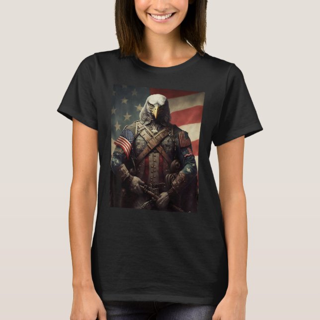 American Bald Eagle Eyes Flag Country 1 T-Shirt (Vorderseite)