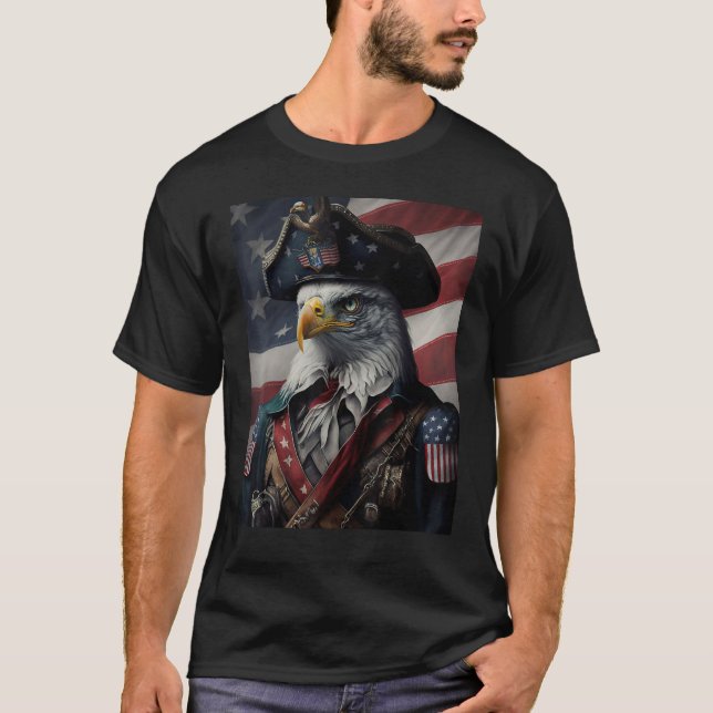 American Bald Eagle Eyes Flag Country 7 T-Shirt (Vorderseite)