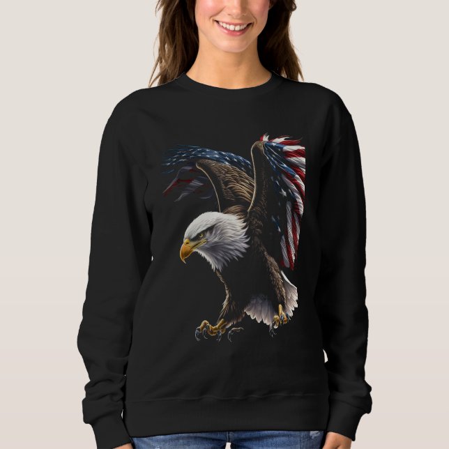 American Bald Eagle Eyes Flag Country 8 Sweatshirt (Vorderseite)