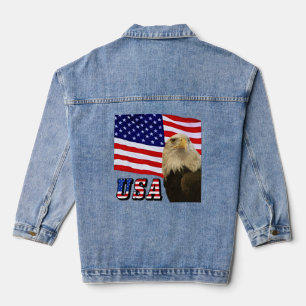 American Bald Eagle, Flag, USA Flag Frauen Jeansjacke