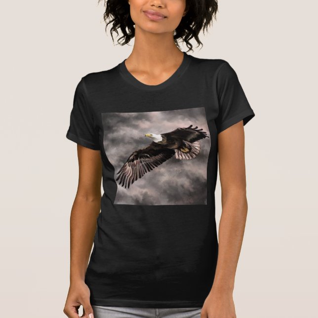 American Bald Eagle Flying in Storm Clouds T - Shi T-Shirt (Vorderseite)