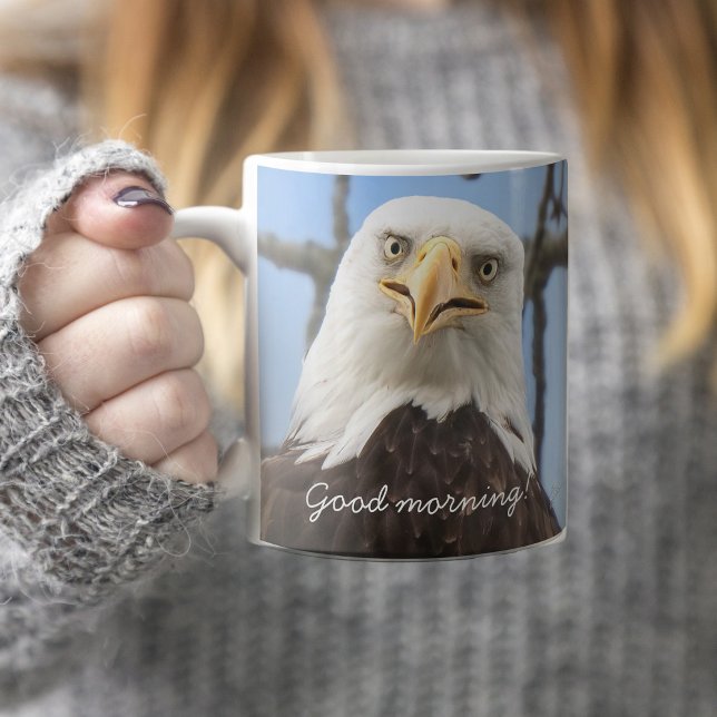American Bald Eagle Good Morning Funny Kaffeetasse (Von Creator hochgeladen)