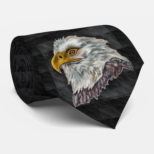 American Bald Eagle Illustration Neck Tie Krawatte (Gerollt)